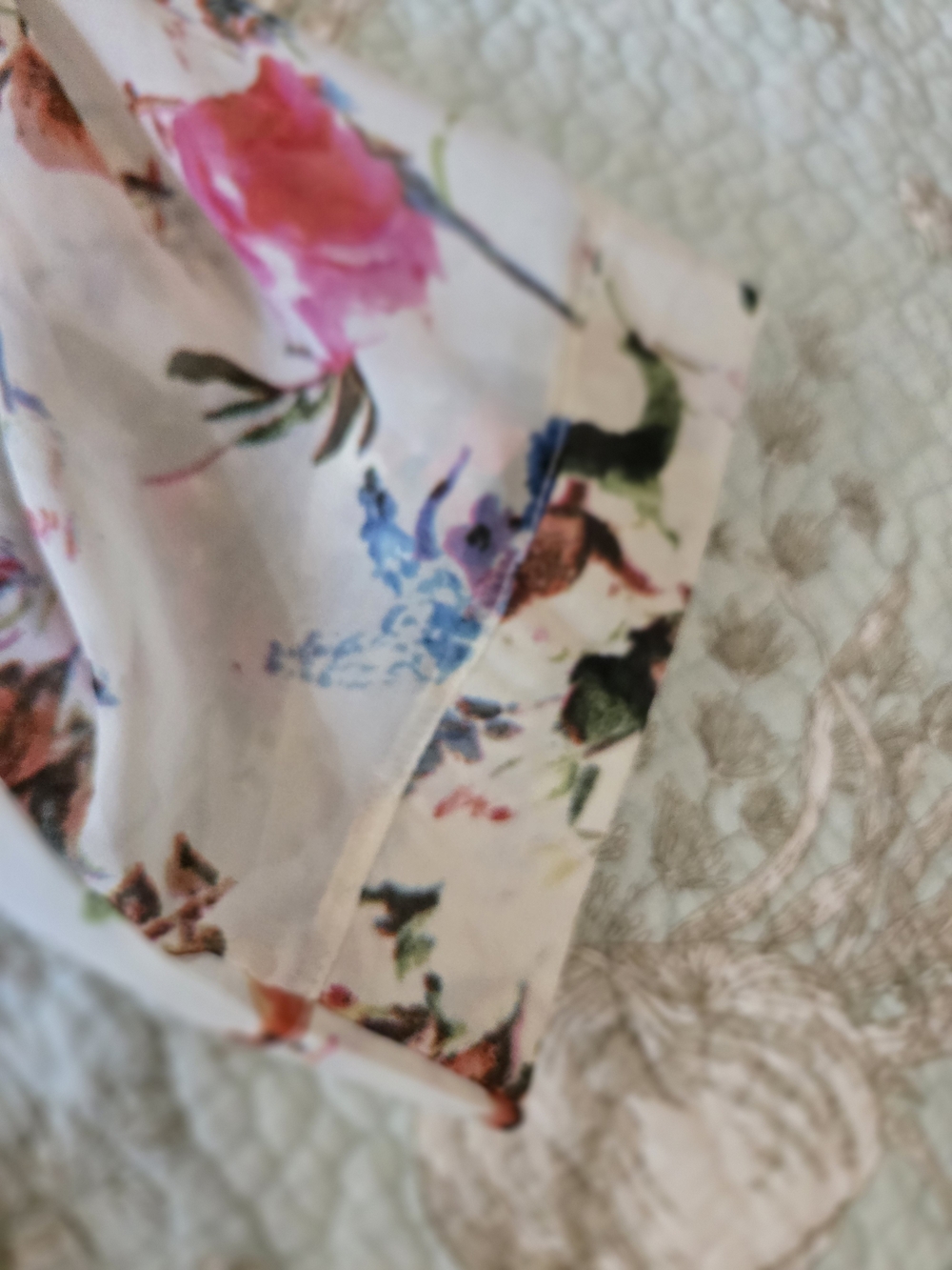 Cream Floral Caftan Robe L - Picture 5 of 7